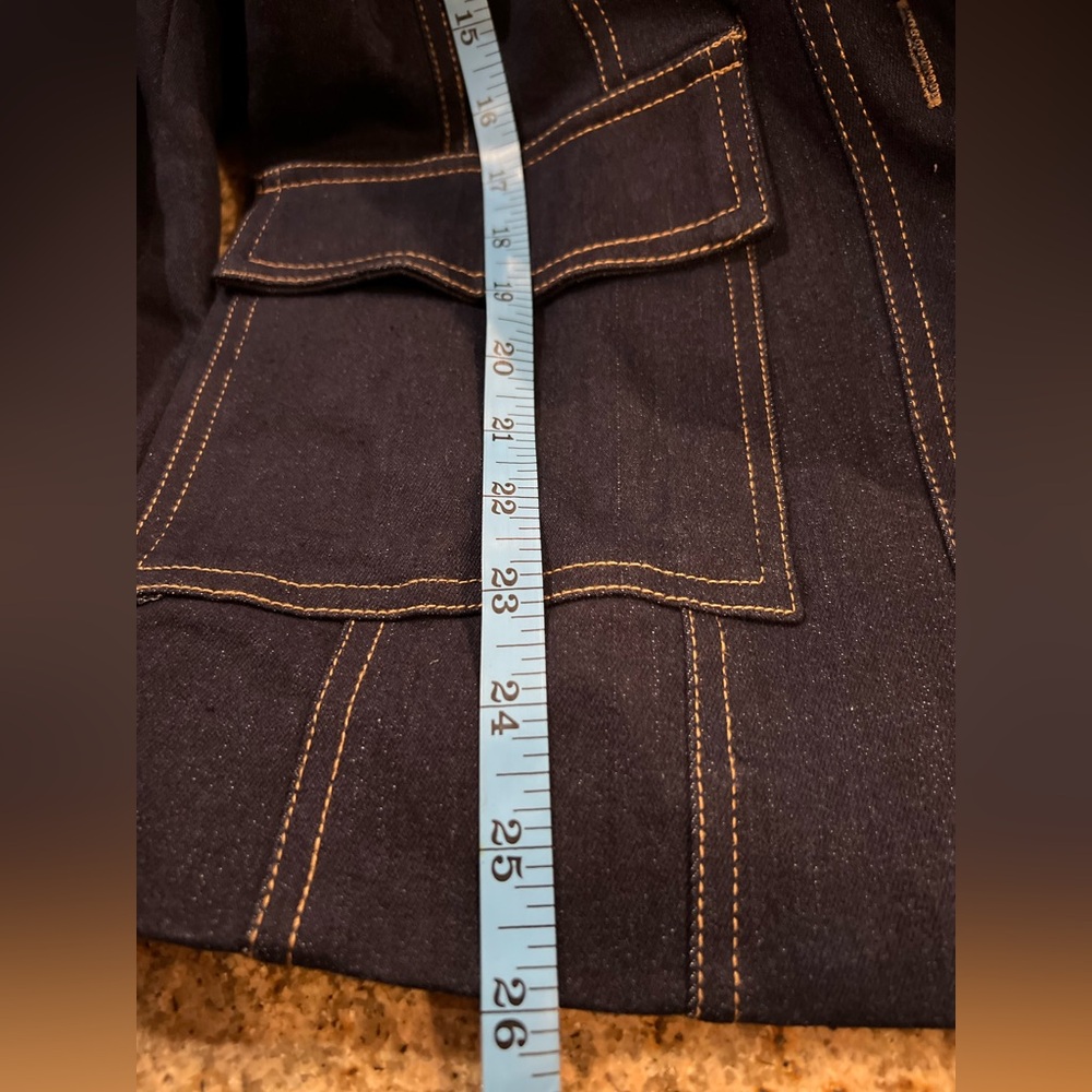 COMMENSE Contrast Stitch Denim Jacket COLOR - Navy, Size Small NWT - Picture 6 of 12